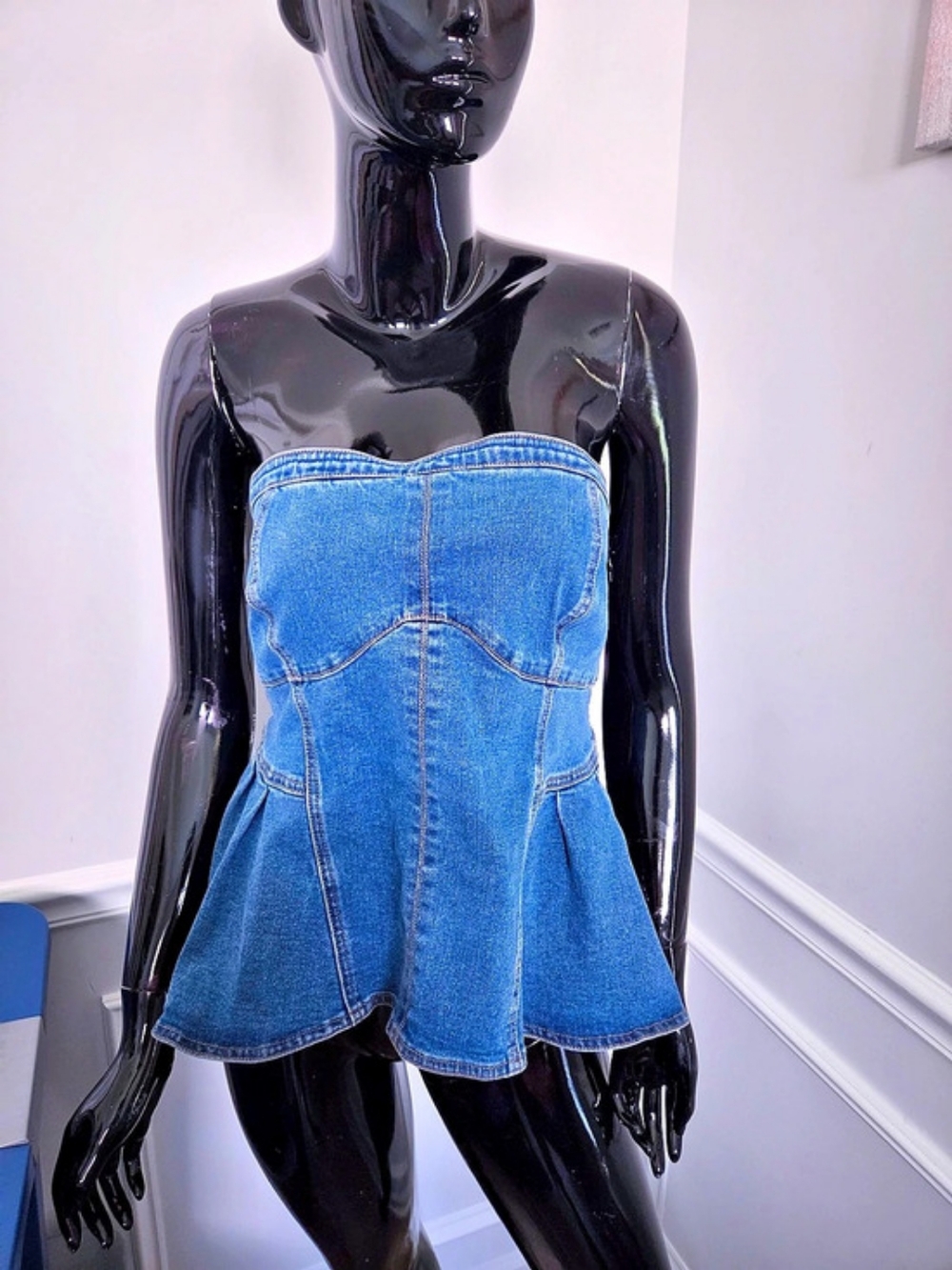 Denim Corset Crop Top